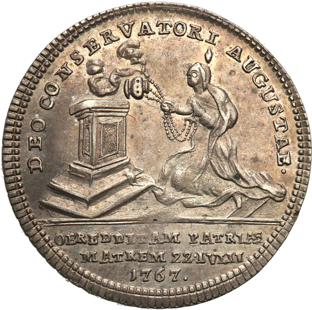 Austria, Maria Teresa (1740-1780). Żeton pamiątkowy uzdrowienie Marii Teresy z ospy 1767